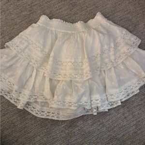 American Eagle Outfitters Cream Lace A-Line Skirt